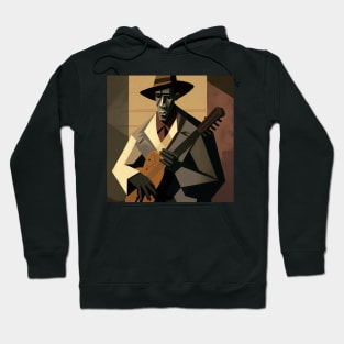 Abstract Art - a man playing guitar, JAZZ man Hoodie